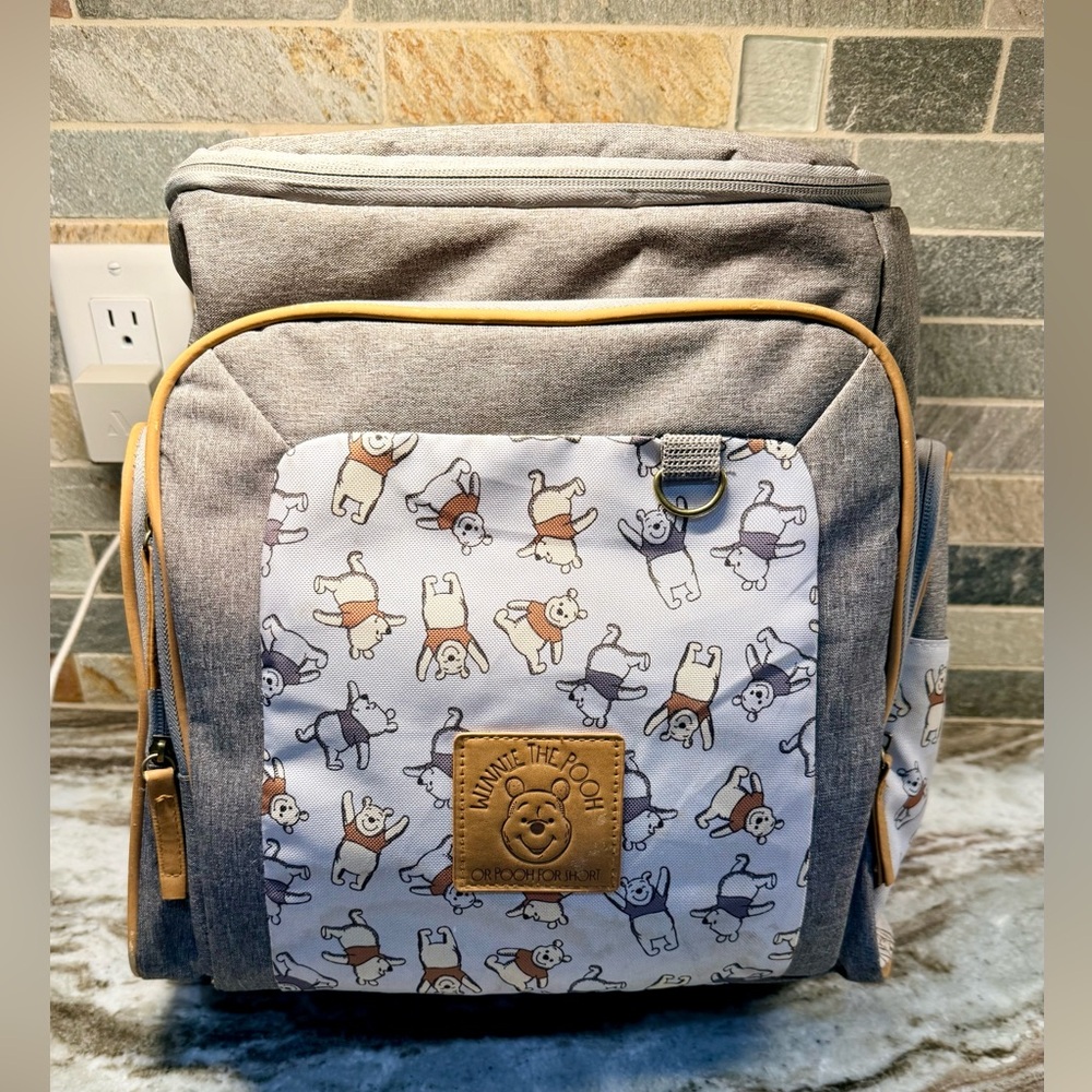 Disney Winnie the Pooh~Gray Backpack with Character Print~Multiple Pockets
